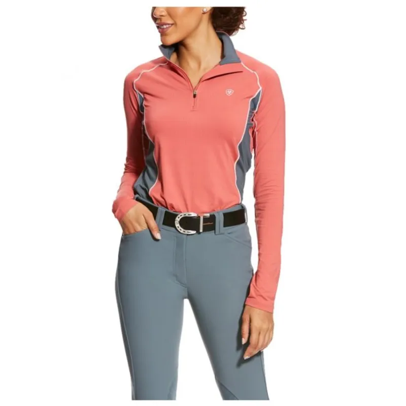 Ariat Womens Tri Factor 1/4 Zip - Frayed Red